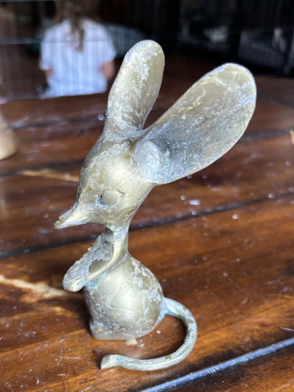Brass Mouse Figurine Home Art Decor - Vintage-Style Gold Accent